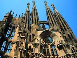 Gaudi's Sagrada Familia (Holy Family), unfinished, Barcelona, Spain