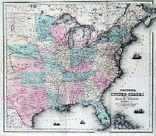 1861 map of the United States