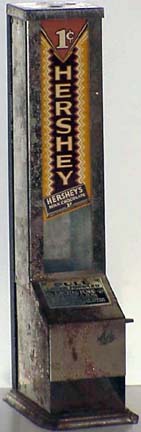 Penny-in-the-slot chocolate vending machine